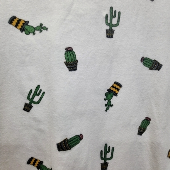 XL 100% Cotton Cactus Crop T-Shirt Soft Comfy Casual - Picture 3 of 4
